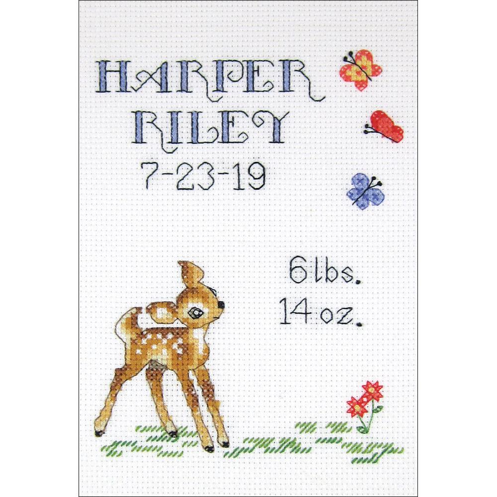 (image for) Baby Deer Sampler Counted Cross Stitch Kit
